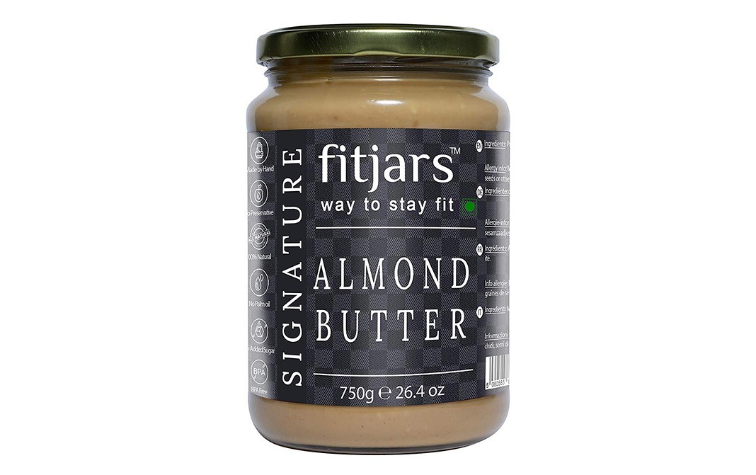 Fitjars Signature Almond Butter    Glass Jar  750 grams